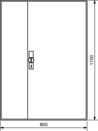 FWB73D - Feldvert. AP, univ., IP44, SKII, 252PLE, 3x7 Reihen 1100x800x161mm, leer mit Tür