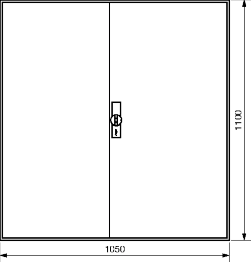 FWB74D - Feldvert. AP, univ., IP44, SKII, 336PLE, 4x7Reihen 1100X1050x161mm, leer mit Tür