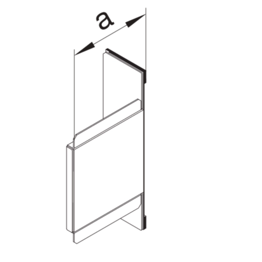 FWKP60100W49016 - Wandanschlußstück 4te Seite 100 mm breit weiß pulverbeschichtet