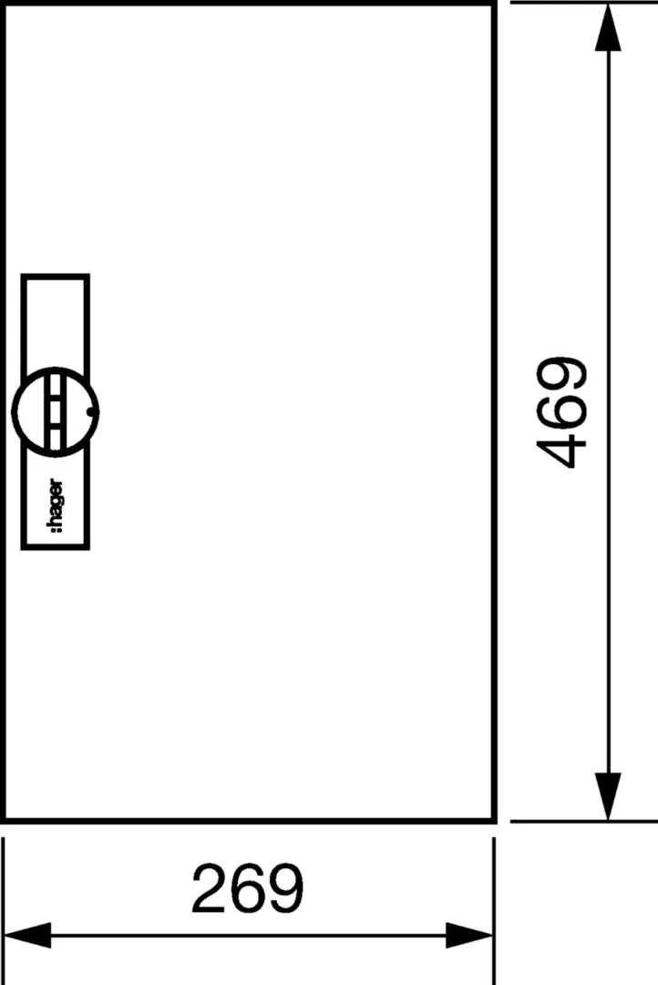 FZ001N - Tür, univers, rechts, geschlossen, RAL 9010, für Schrank IP44 500x300mm