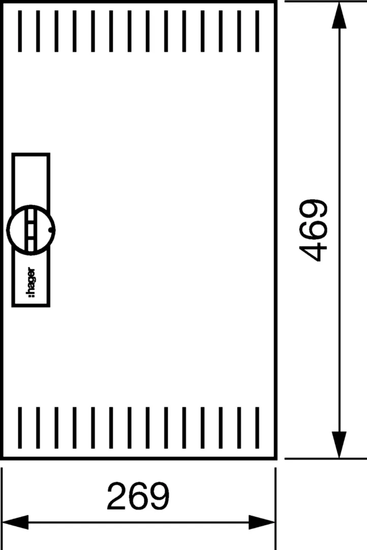 FZ001NV1 - Tür, univers, rechts, geschlitzt, RAL 9010, für Schrank IP3X, 500x300mm