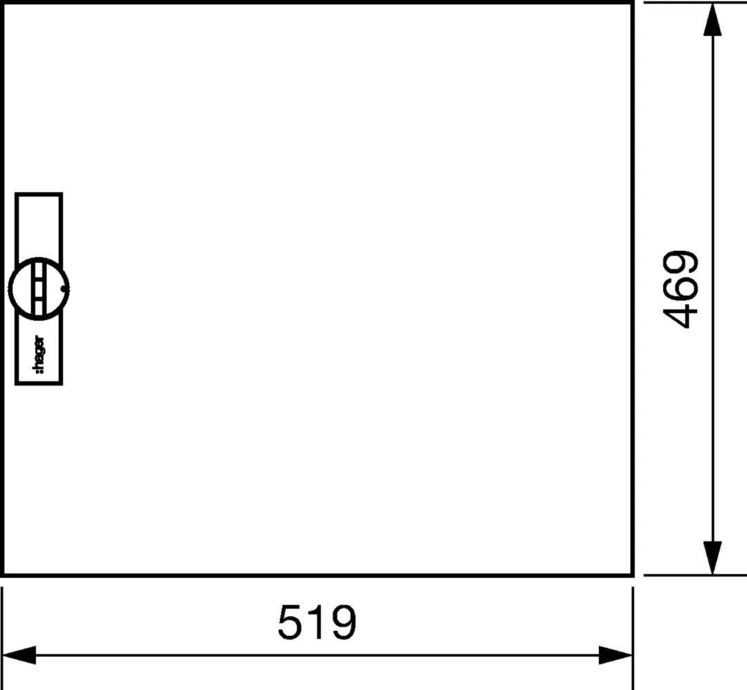 FZ002N - Tür, univers, rechts, geschlossen, RAL 9010, für Schrank IP44 500x550mm