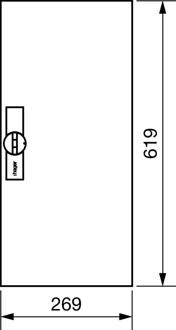 FZ005N - Tür, univers, rechts, geschlossen, RAL 9010, für Schrank IP44 650x300mm