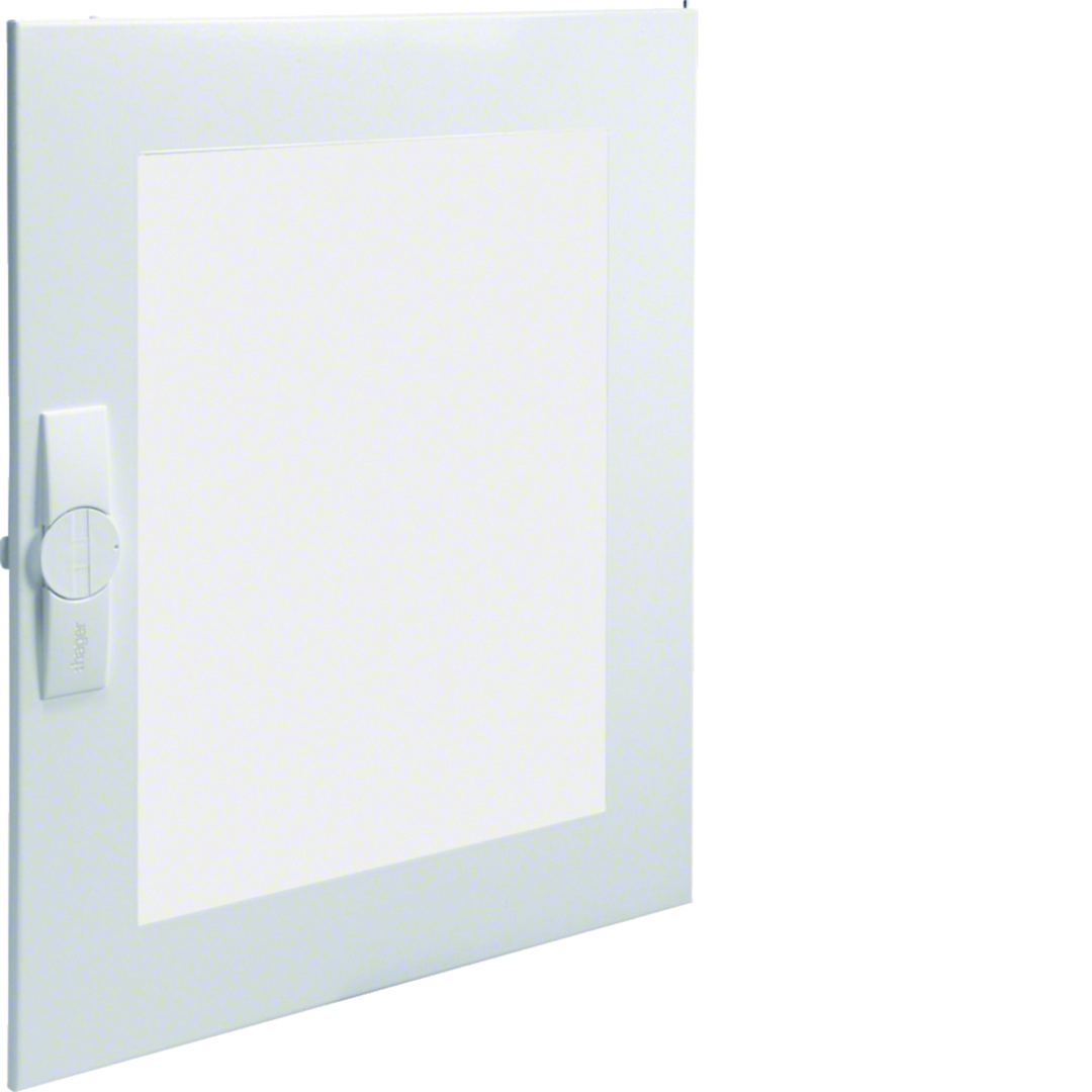 Ajtó átlátszó fehér porszórt acél IP30 519mmx 619mmx Univers Hager