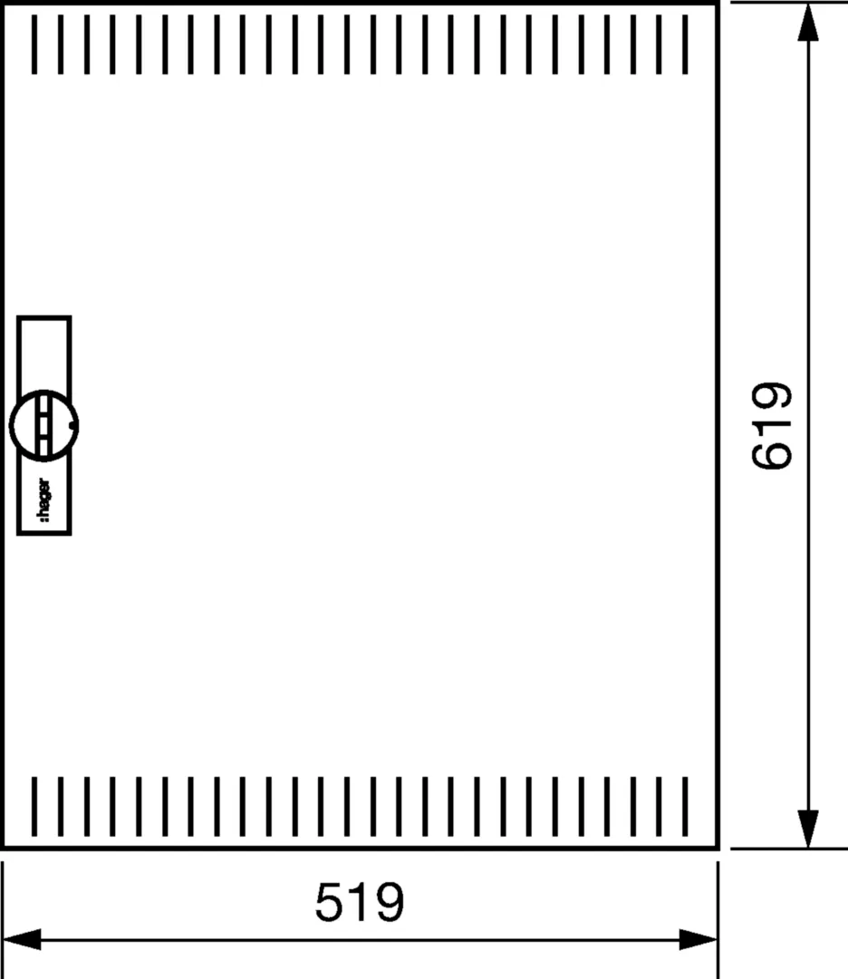 FZ006NV1 - Tür, univers, rechts, geschlitzt, RAL 9010, für Schrank IP3X, 650x550mm