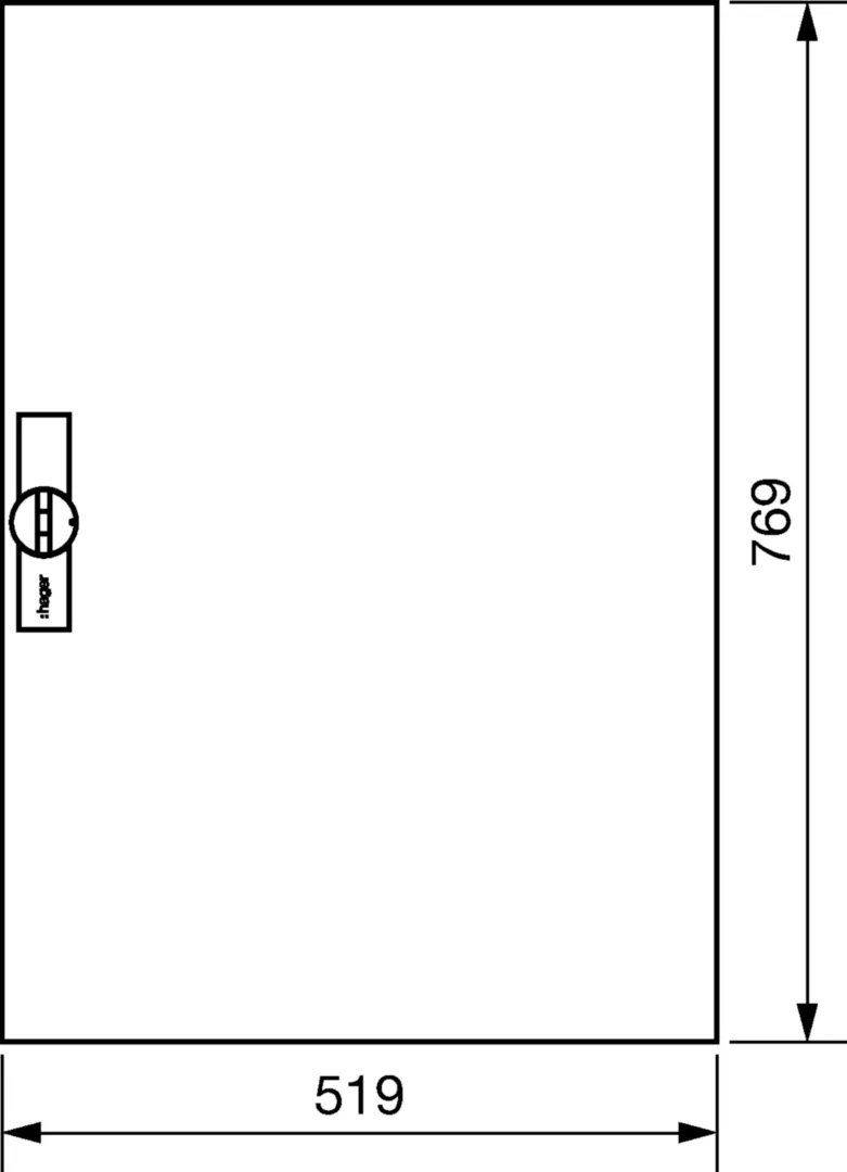 FZ010N - Deur rechts voor 160/205 mm diepe verdeler, H 800 x B 550 mm