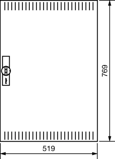 FZ010NV1 - Dveře pravé s uzávěrem perforované pro FWx/FP52/53/54/55x, 769x519 mm, IP30