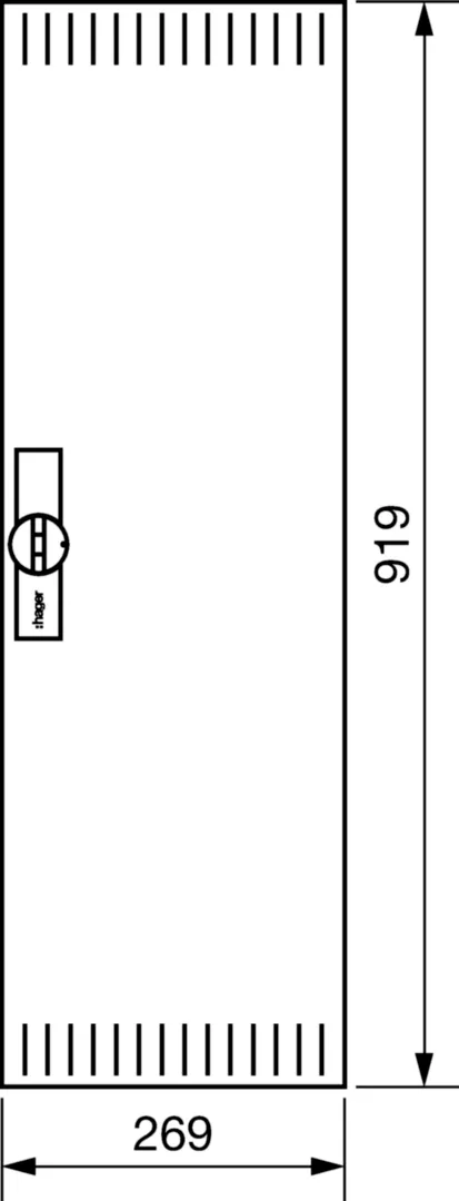 FZ013NV1 - Tür, univers, rechts, geschlitzt, RAL 9010, für Schrank IP3X, 950x300mm