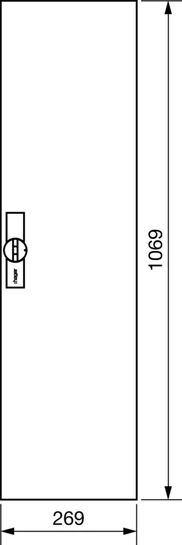 FZ021N - Deur rechts voor 160/205 mm diepe verdeler, H 1100 x B 300 mm