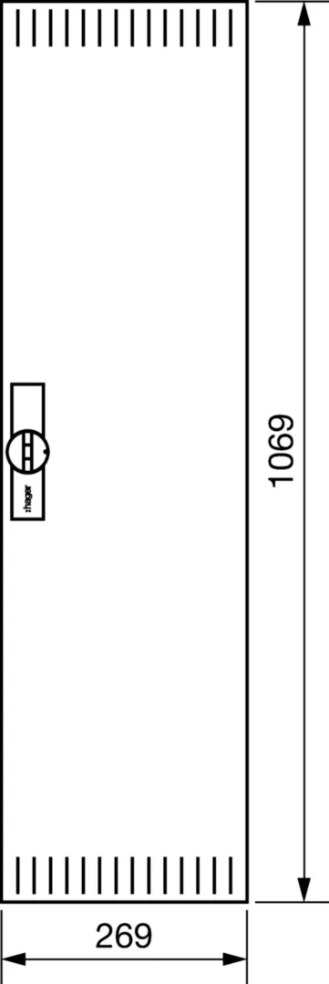 FZ021NV1 - Deur rechts, geventileerd voor 160/205 mm diepe verdeler, H 1100 x B 300 mm