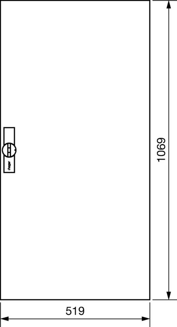 FZ022N - Tür, univers, rechts, geschlossen, RAL 9010, für Schrank IP44 1100x550mm
