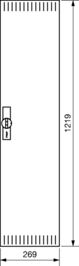 FZ026NV1 - Tür, univers, rechts, geschlitzt, RAL 9010, für Schrank IP3X, 1250x300mm