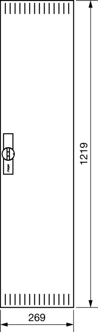 FZ026NV1 - Tür, univers, rechts, geschlitzt, RAL 9010, für Schrank IP3X, 1250x300mm