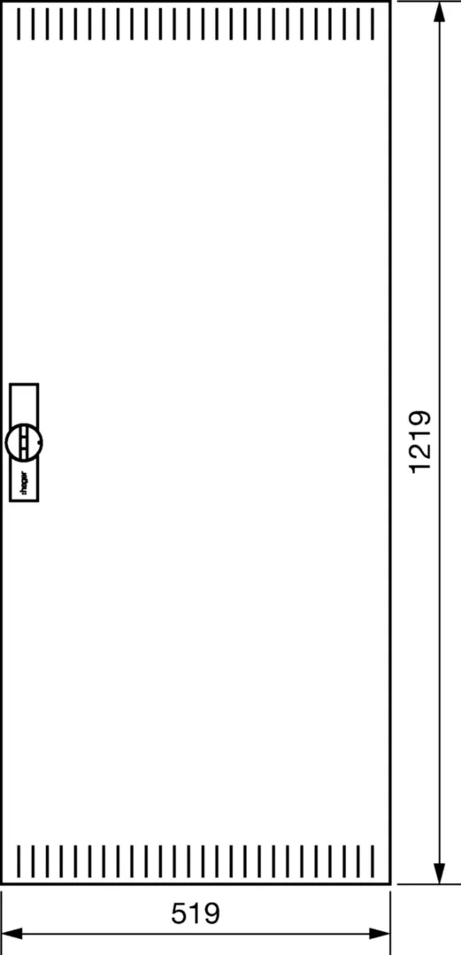 FZ027NV1 - Tür, univers, rechts, geschlitzt, RAL 9010, für Schrank IP3X, 1250x550mm