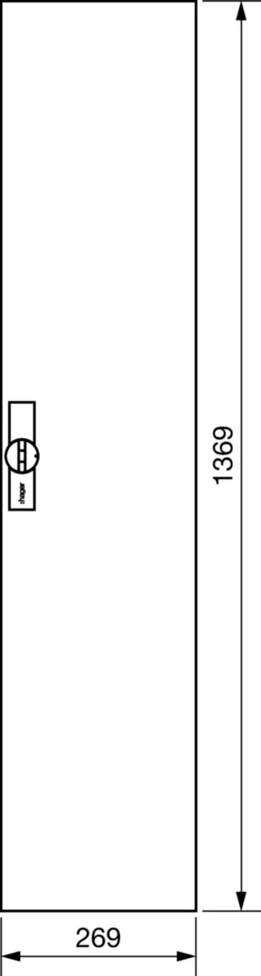 FZ031N - Deur rechts voor 205 mm diepe verdeler, H 1400 x B 300 mm