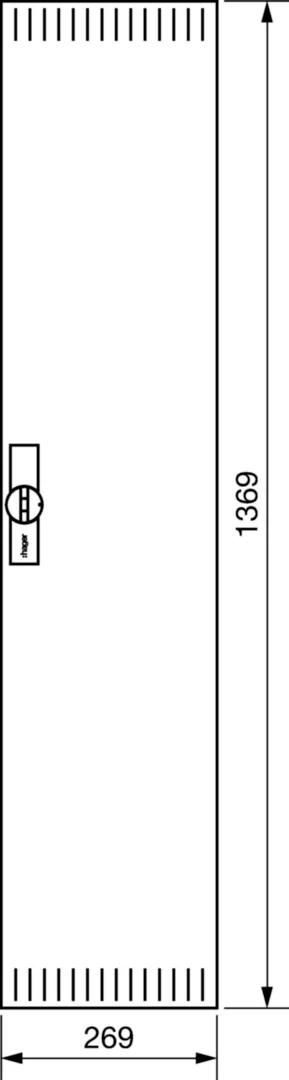 FZ031NV1 - Tür, univers, rechts, geschlitzt, RAL 9010, für Schrank IP3X, 1400x300mm
