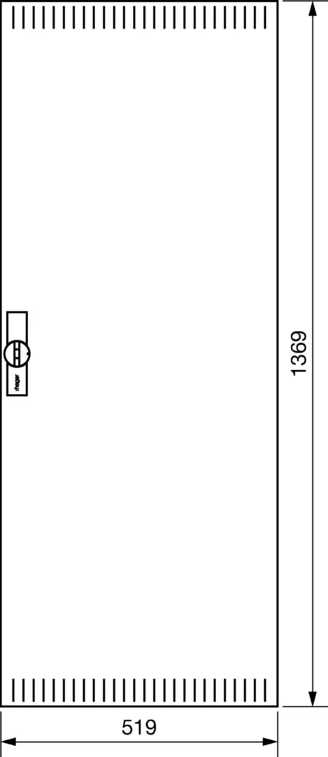 FZ032NV1 - Tür,univers, rechts, geschlitzt, RAL 9010, für Schrank IP3X, 1400x550mm