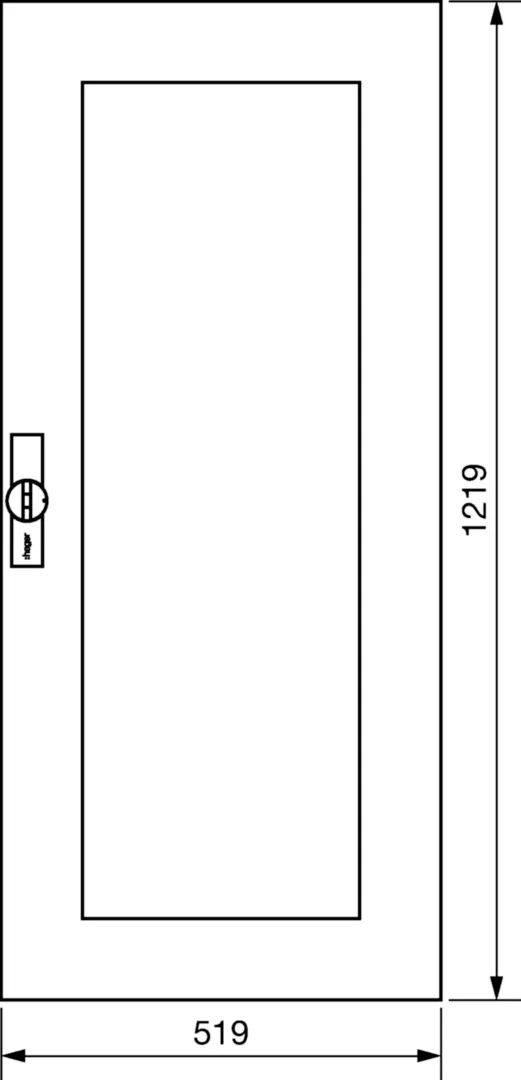 FZ101N - Tür, univers, rechts, transparent, für Schrank H:1250xB:550mm