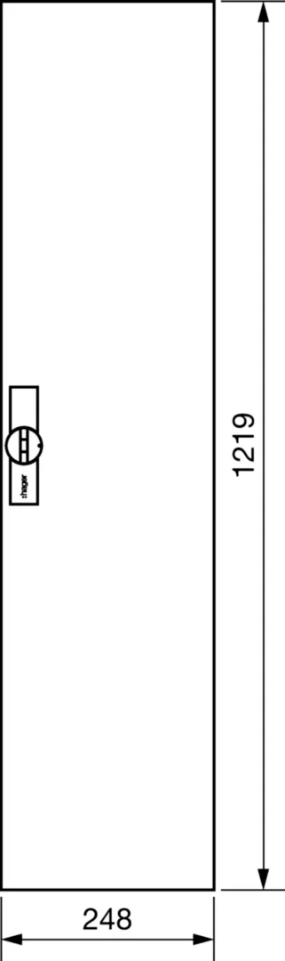 FZ193N - Deur, rechts, voor smalle doorgang, IP44 verdeler, h = 1250 mm