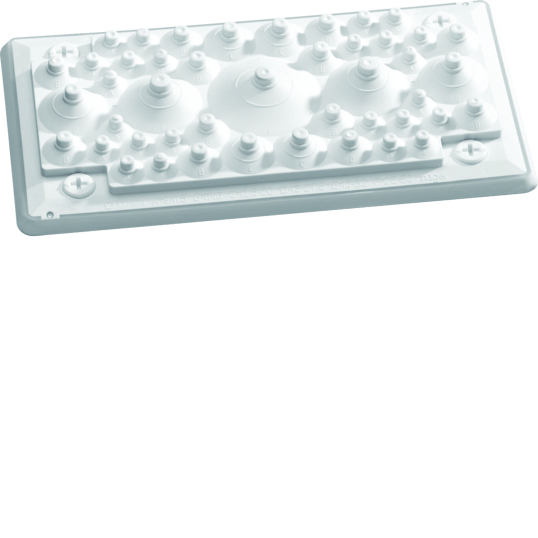 Kábelbevezető 45-kábelhez fedél 240mm x 130mm x 30mm műanyag Quadro/Univers/Orion Hager