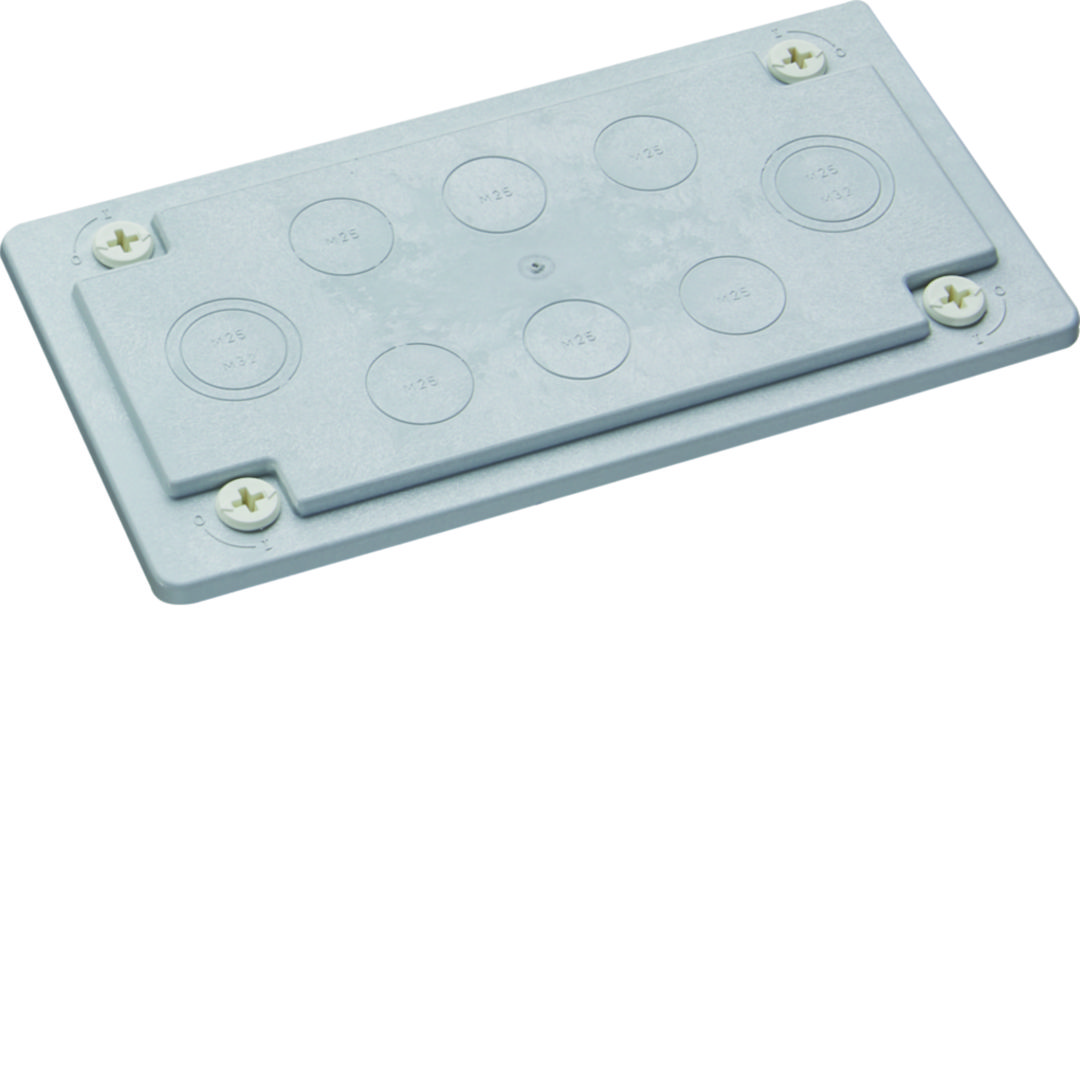 Kábelbevezető 8-kábelhez 6xM25 + 2xM25/M32 fedél kezeletlen műanyag 235mm x 15mm Univers Hager