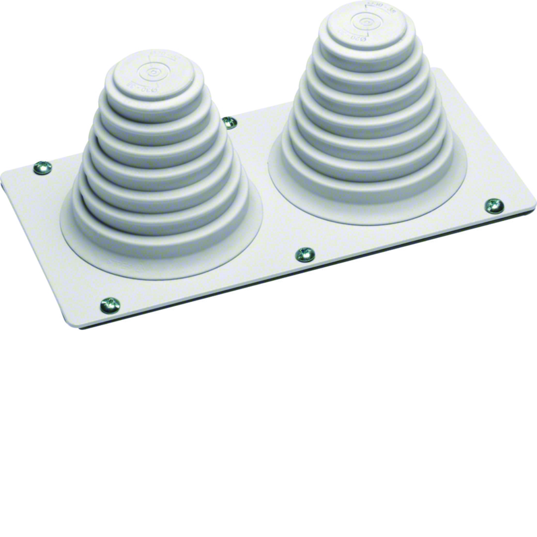 Kábelbevezető lépcsős gumis 2x30-72mm-átmérőhöz acél Univers Hager