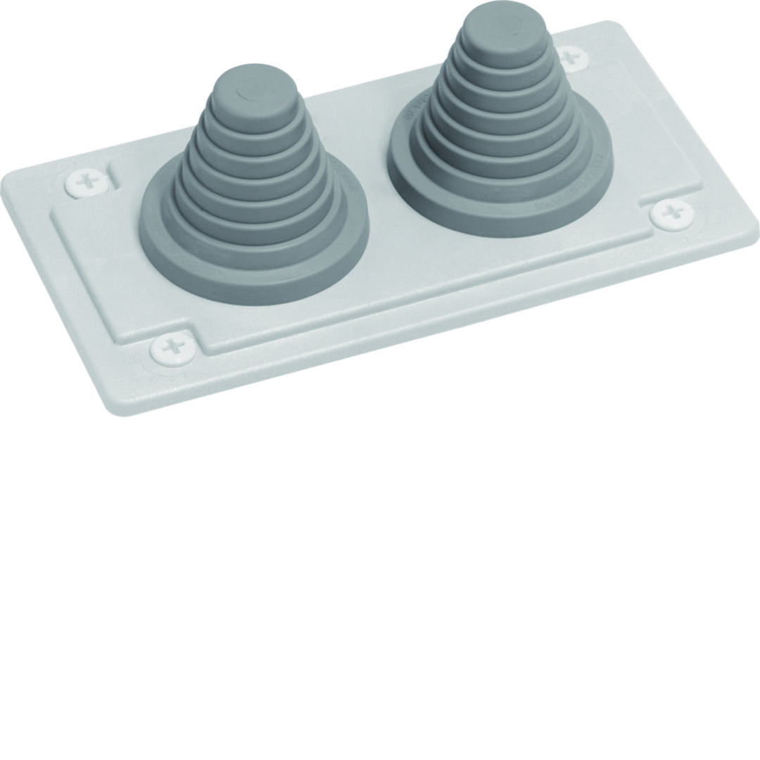 Kábelbevezető gumis 2x23-55mm-átmérőhöz fedél műanyag 230mm x 18mm Univers Hager
