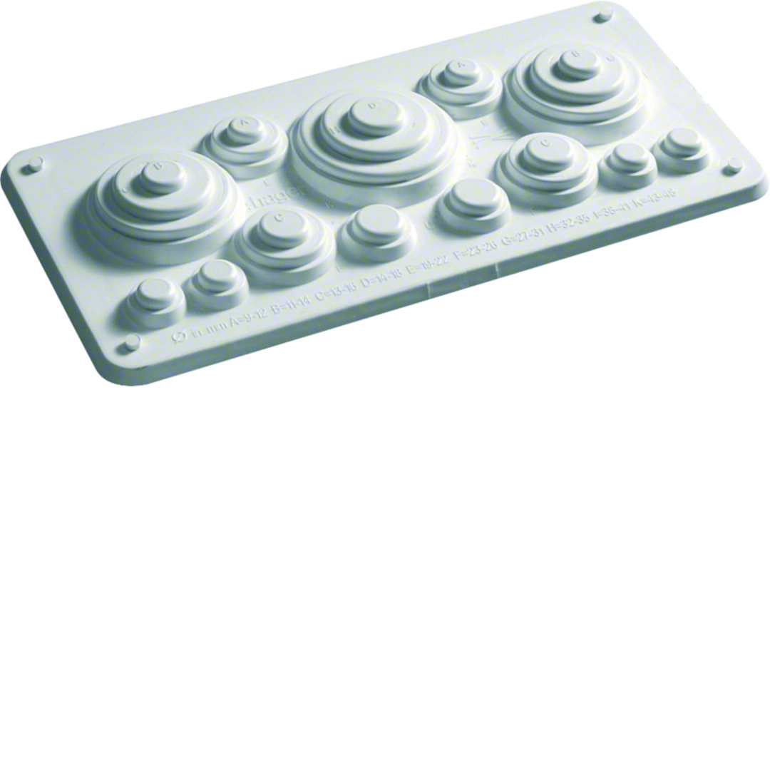 Kábelbevezető gumis FWB-hez vakfedél kezeletlen műanyag 220mm x 15mm x 104mm Univers Hager