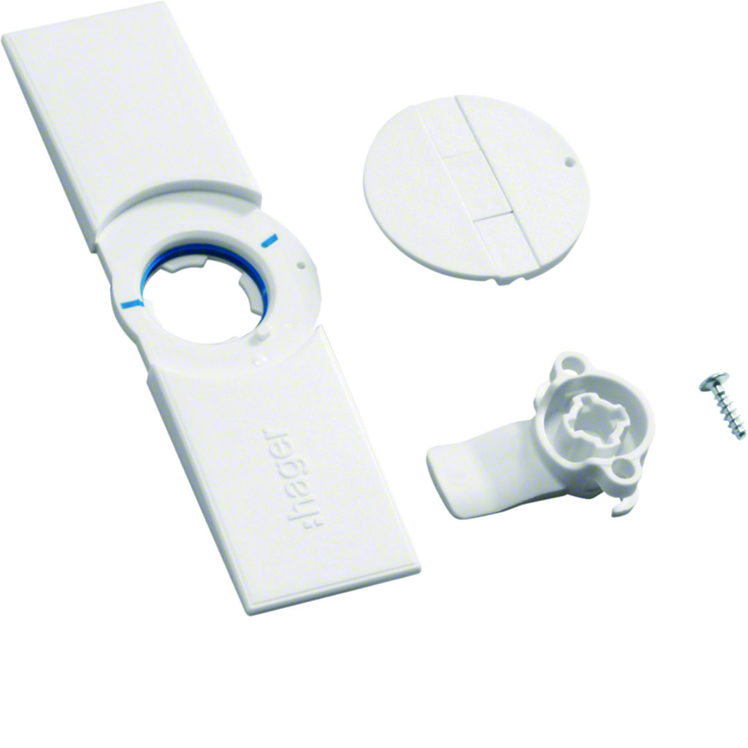 Zárpajzs+fogantyú fehér műanyag IP44 40mmx 165mmx Univers Hager