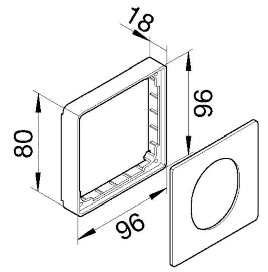 G33749016 - Blende CEE-Steckdose schnittkaschierend halogenfrei Oberteil 80 mm verkehrsweiß