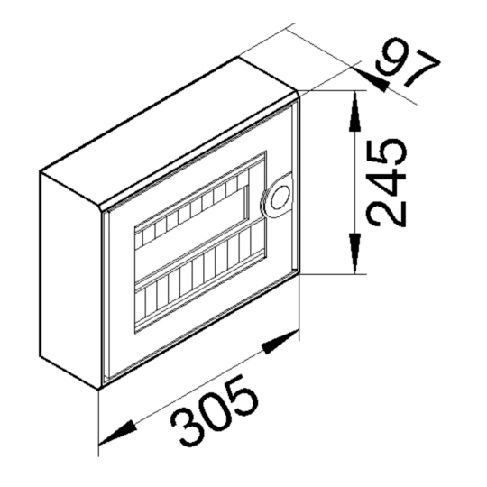 G44039010 - Anbauverteiler 12 Teilungseinheiten mit Klarsichttür aus Polystyrol in reinweiß
