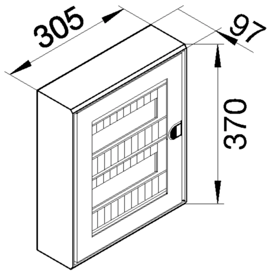 G44047035 - Anbauverteiler 24 Teilungseinheiten mit Klarsichttür aus Polystyrol in lichtgrau