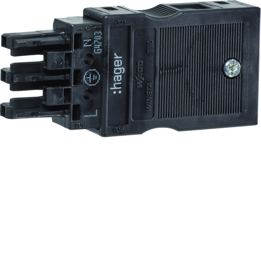 Épületinstallációs bemeneti csatlakozó 2P hüvely 250V 32A rugószorításos IP20 Wago Winsta Hager
