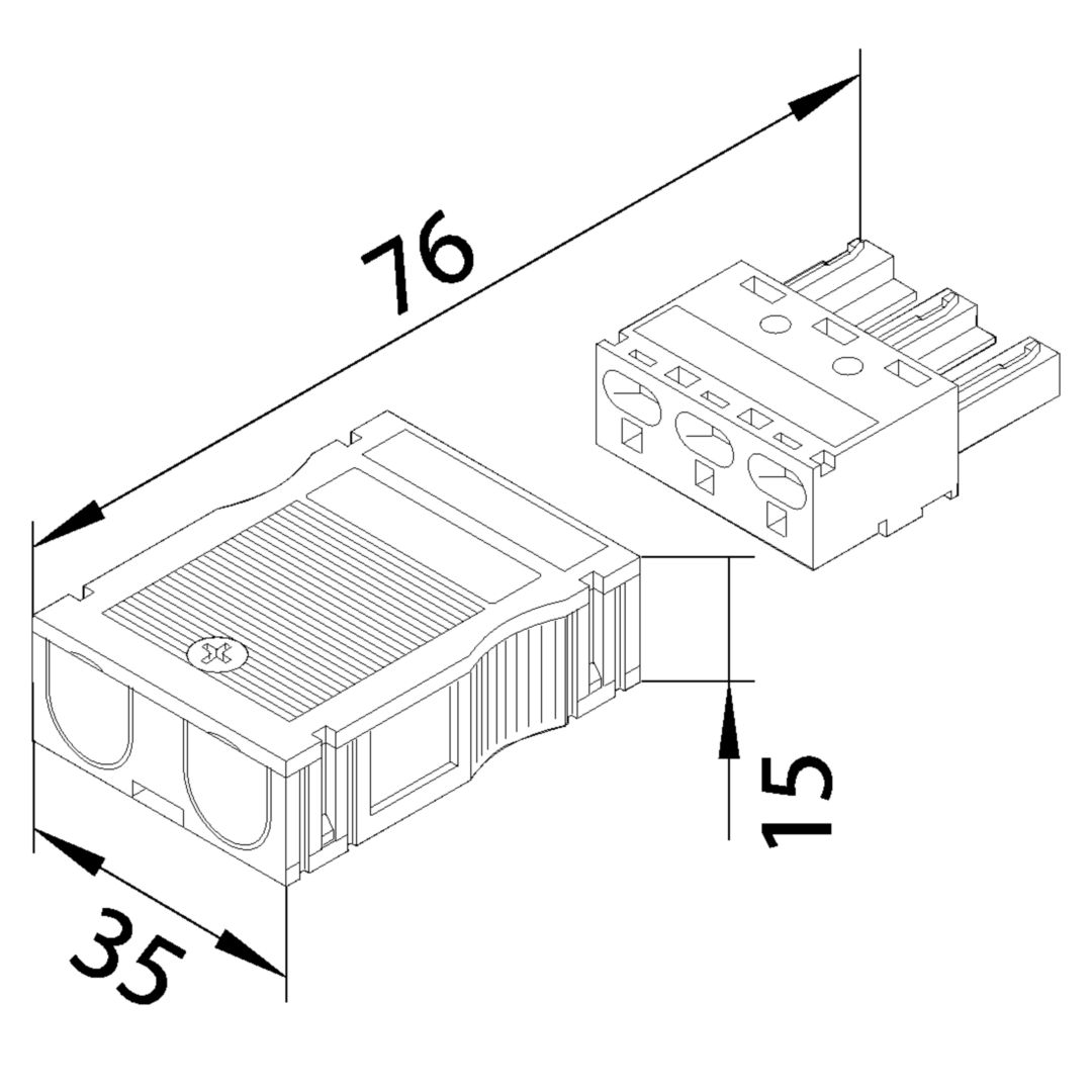 Épületinstallációs bemeneti csatlakozó 2P hüvely 250V 32A rugószorításos IP20 Wago Winsta Hager