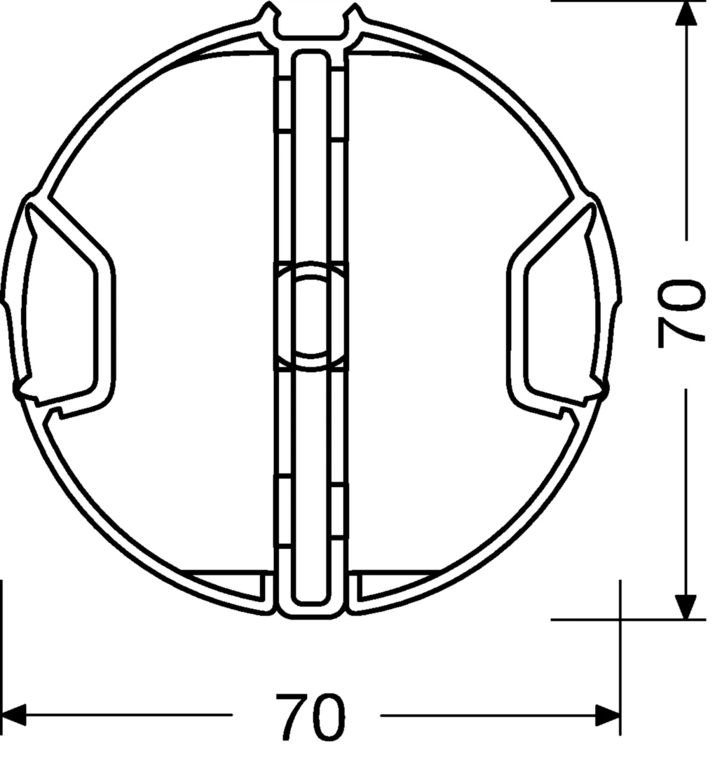 RK17035 - Rundkette flexibel mit 2 Kammern aus PP Länge 1m lichtgrau