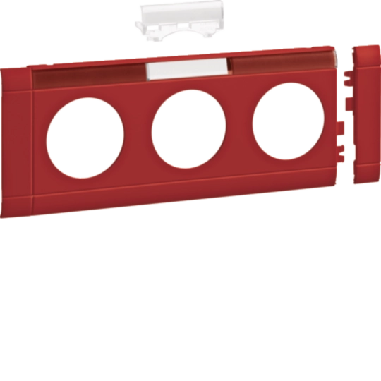 GB080313020 - Blende 3-fach Steckdose zu Oberteil 80mm beschriftbar anreihbar hfr rot