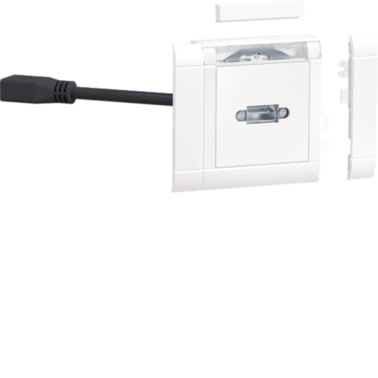 GMSET029016 - Displaypoort contactdoos met afdekking en kabel, verkeerswit