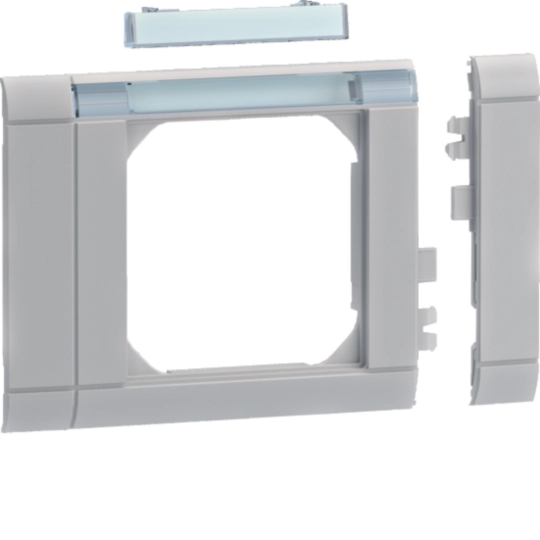 GR0802CH03 - Rahmenblende tehalit CH modular halogenfrei, 80mm, m.Beschriftungsfeld lichtgrau