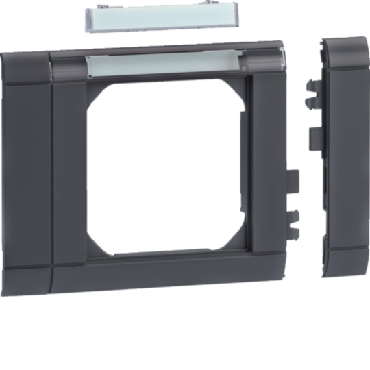 GR0802CH05 - Rahmenblende tehalit CH modular halogenfrei, 80mm, m.Beschriftungsfeld, schwarz