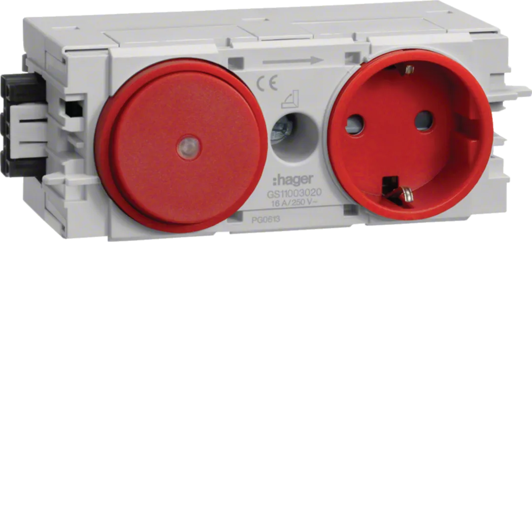 Schuko Winkelstecker mit Schalter und Diode rot - Lampenzubehör