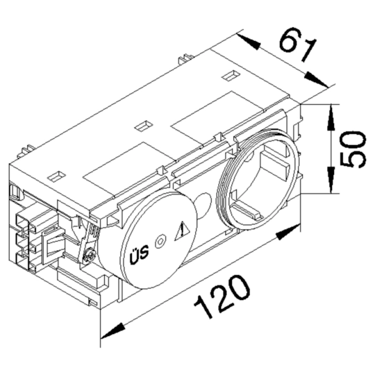 GS12009011 - Steckdose+Feinschutz mit Wago Steck-/Klemmtechnik C-Profil in graphitschwarz