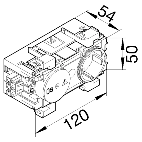 GS12019011 - Steckdose+Feinschut mit Wago Steck-/Klemmtechnik Frontrastend in graphitschwarz