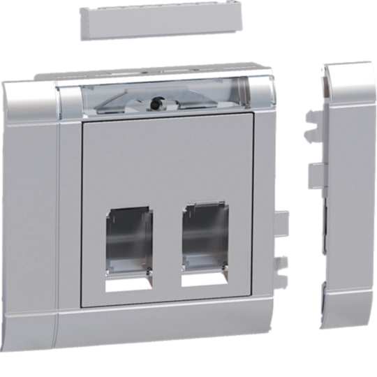 GSETDM032LAN - Geräteeinbauset 2-fach RJ45 für Type 03 frontrastend aluminium