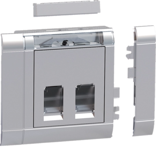 GSETDM102LAN - Geräteeinbauset 2-fach RJ45 für Type 10 frontrastend aluminium