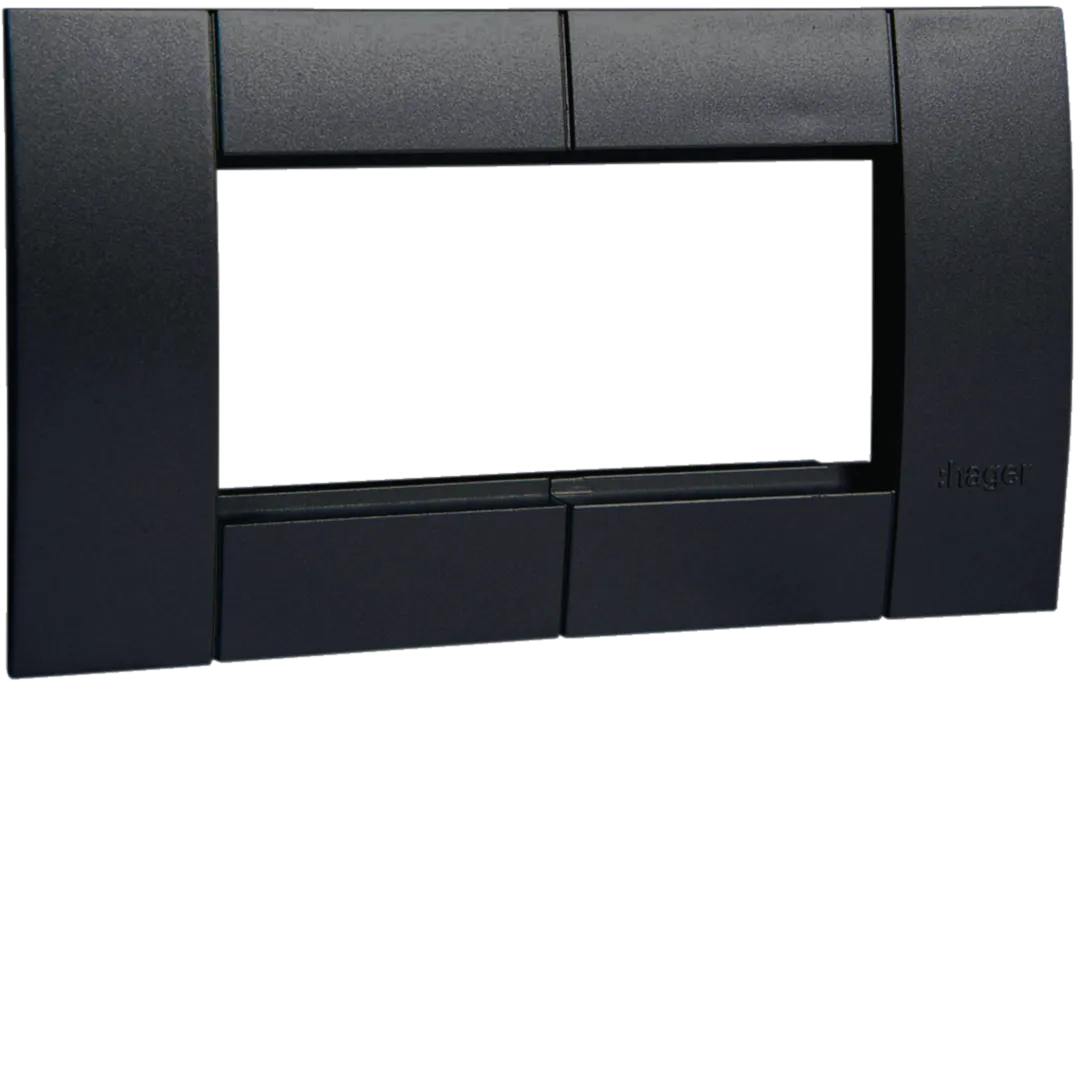 GT4529011 - Dubbele apparatuurhouder 45 mm, breedte 80 mm, zwart RAL 9011