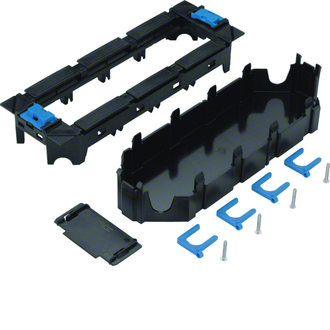 Készülékkehely padlódobohoz 4-modul 4-kábelvebezető 225mm 75mm x 53mm BKB/UK Hager