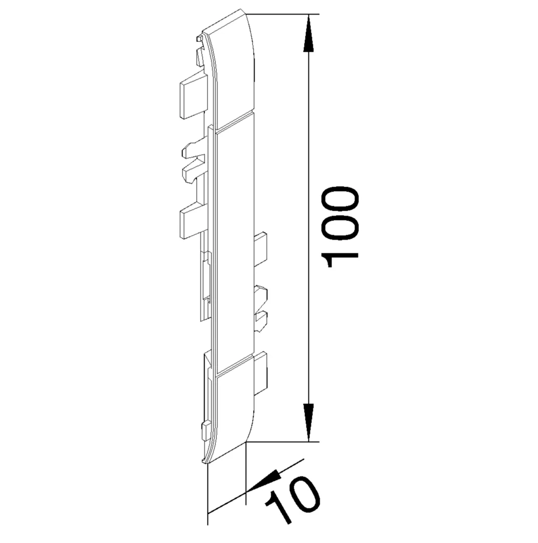 GV1009010 - Blendenzwischstück anreihbar aus ABS halogenfrei Oberteil 100mm reinweiß