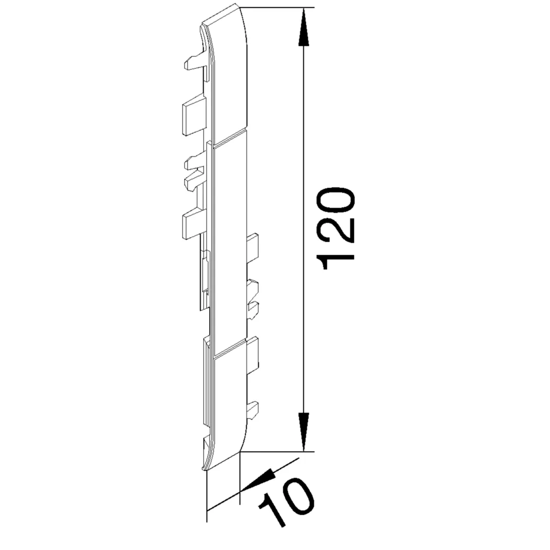 GV1207035 - Blendenzwischstück anreihbar aus ABS halogenfrei Oberteil 120mm lichtgrau