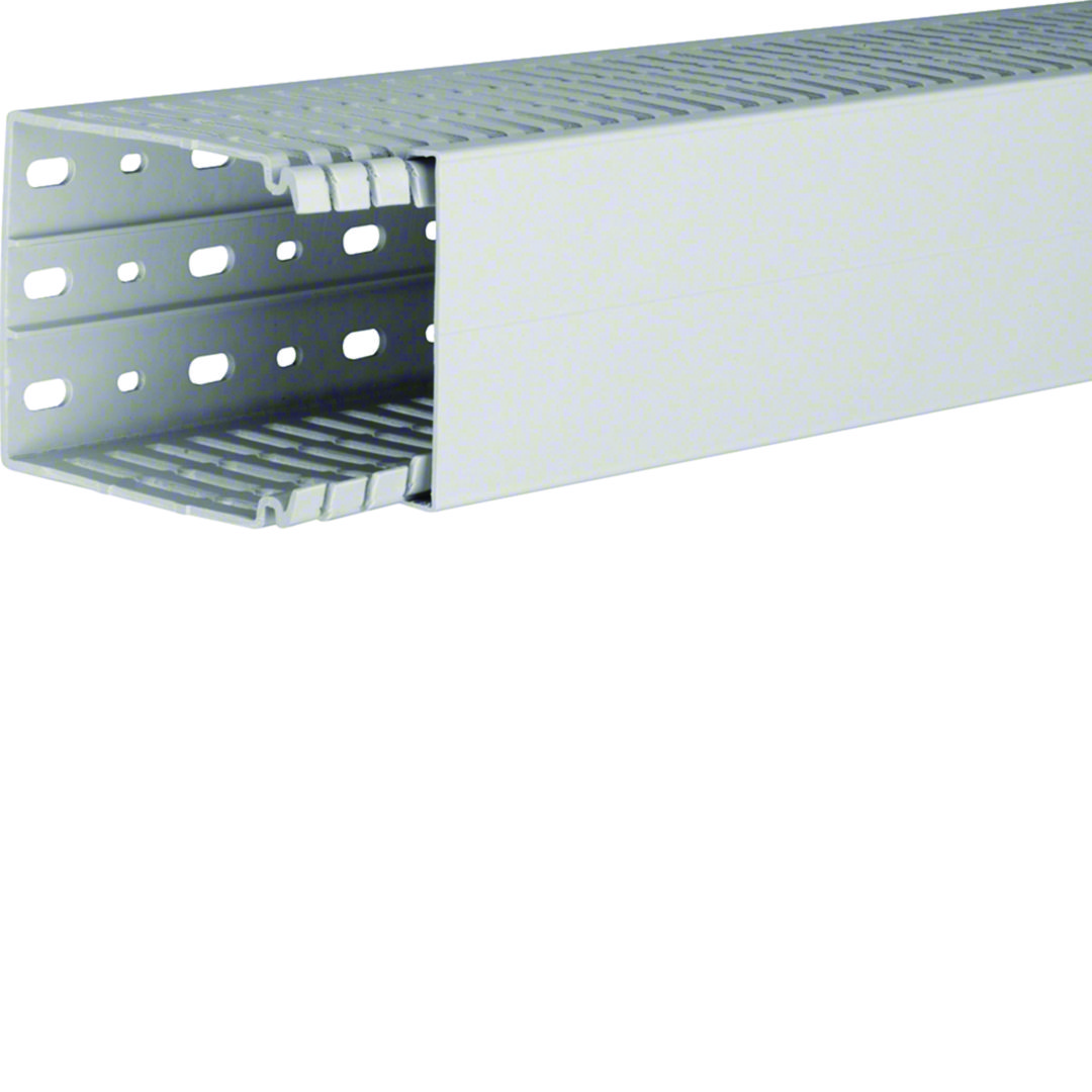 Perforált huzalozócsatorna ABS halogénmentes 100mm 80mm x 2000mm világosszürke 6.5mm HA7 Hager