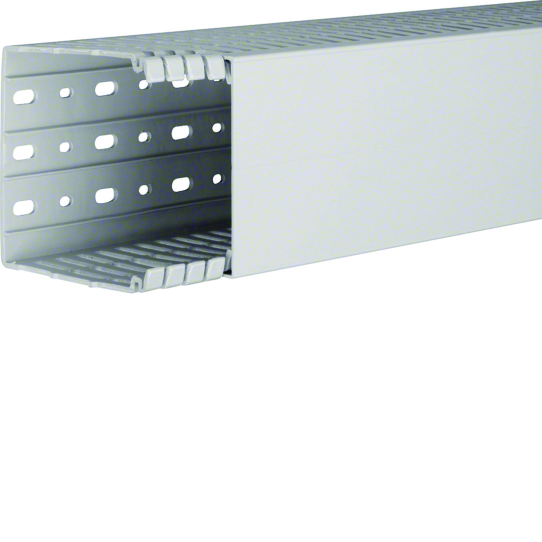 Perforált huzalozócsatorna ABS halogénmentes 100mm 100mm x 2000mm világosszürke 6.5mm HA7 Hager